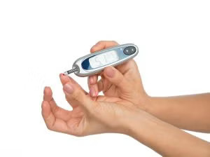 Person using a glucose meter